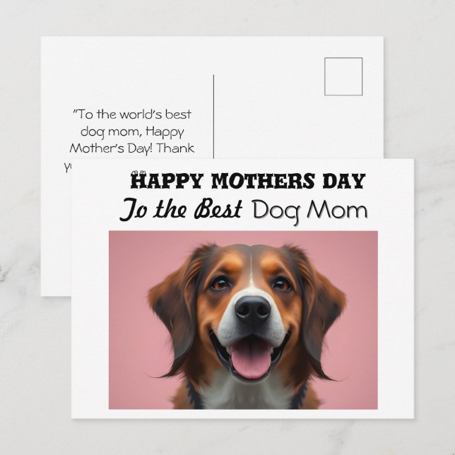 Happy mothers day To the Best Dog Mum Holiday Postcard (Front/Back)