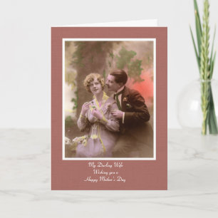 Happy Mother's Day to Wife from husband vintage Card