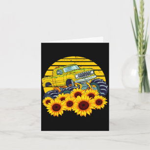 Happy mother's day toddler sunflower monster truck card