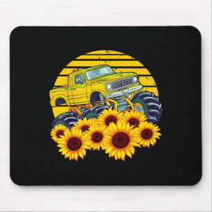 Happy mother's day toddler sunflower monster truck mouse mat