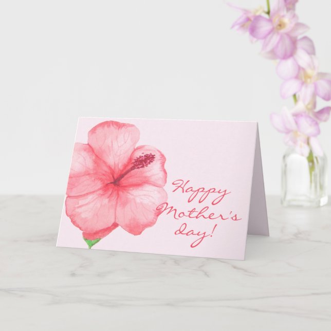 Happy Mother's Day  | Tropical Hibiscus Flower Card (Orchid)
