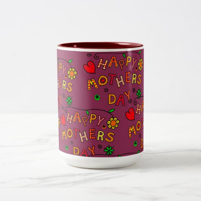 Happy Mother's Day Two-Tone Coffee Mug (Center)