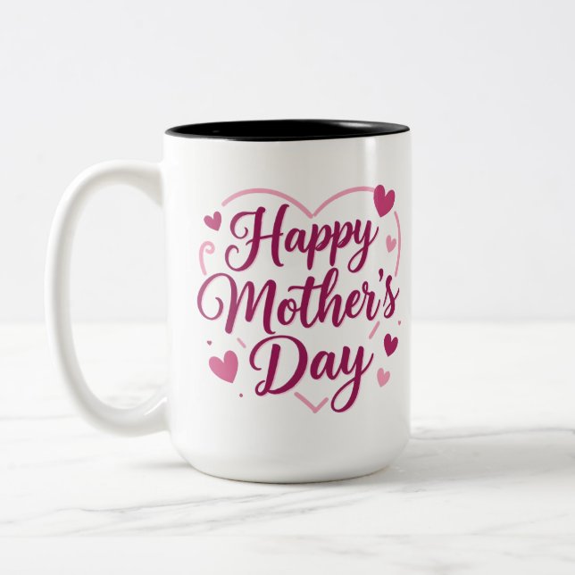 Happy Mother's Day Two-Tone Coffee Mug (Left)