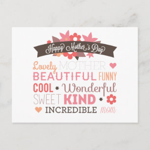 Happy Mother's day typography design Postcard