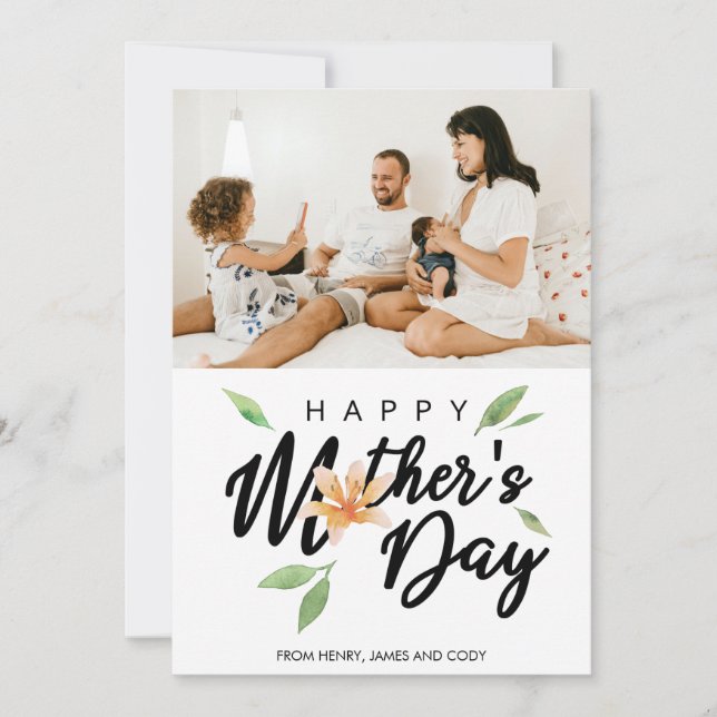 Happy Mother's Day Typography Photo Personalised (Front)