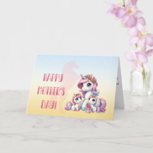 "Happy Mother's Day!" Unicorn-Themed Card