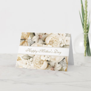 Happy Mother's Day Vanilla cream Floral script Card