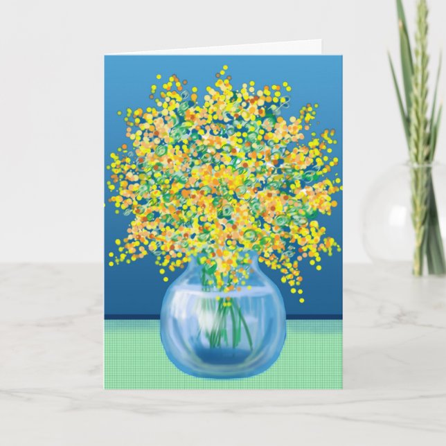 Happy Mothers Day vase of flowers Card (Front)