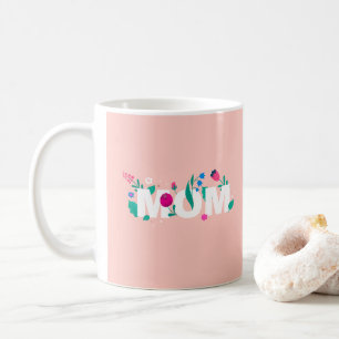 Happy Mother's Day Vibrant Pink and Green Coffee Mug