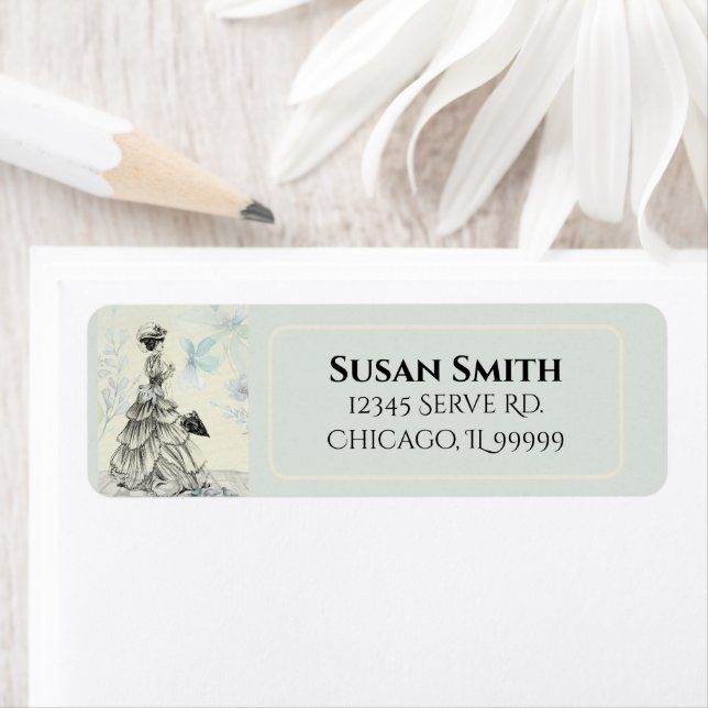 Happy Mother's Day Victorian Woman Parasol Birds (Insitu)