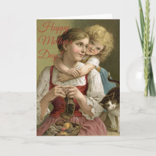 Happy Mother's Day! Vintage Mother & Child Card