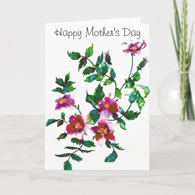 Happy Mother's Day - Vintage Rose Card (Front)