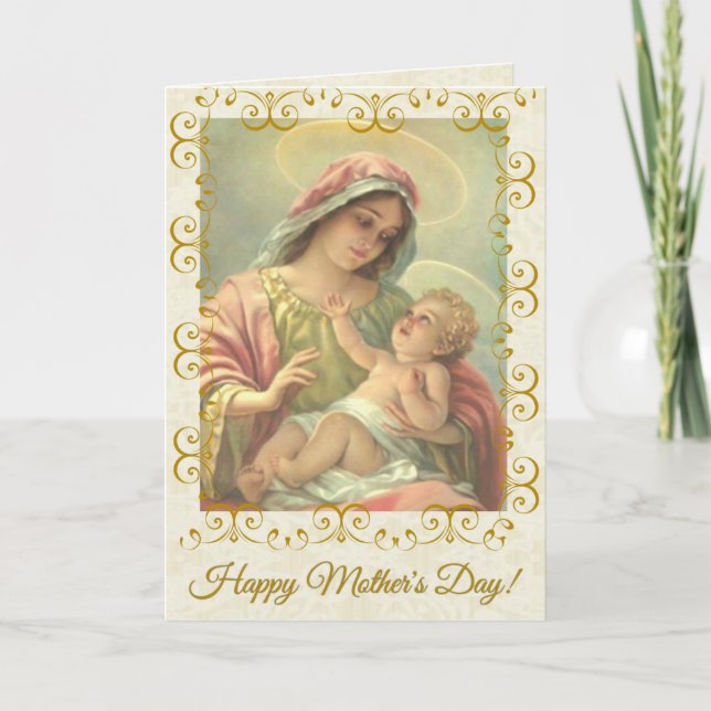 HAPPY MOTHER'S DAY VIRGIN MARY RELIGIOUS CARD (Front)