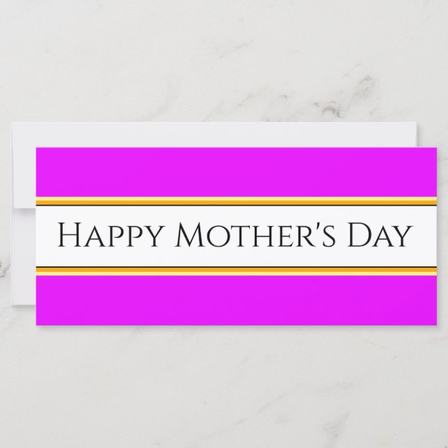 HAPPY MOTHER'S DAY Vivid Pink White Stripes  (Front)