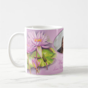 Happy Mothers Day water lily "own photo" mug
