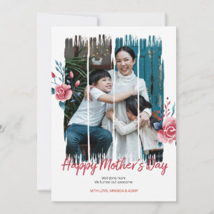 Happy Mother's Day Watercolor Floral Photo Card