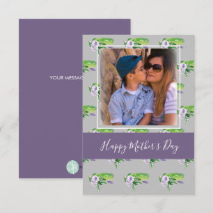 Happy Mother's Day Watercolor Florals Purple Card
