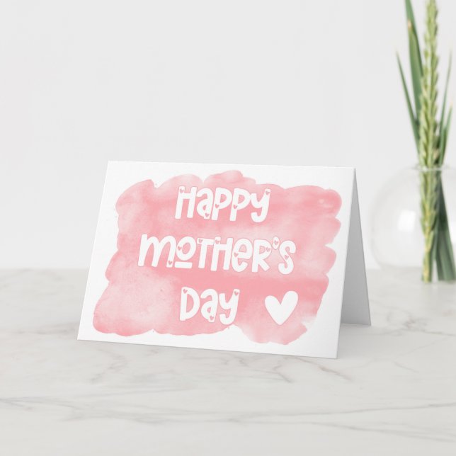 Happy Mother's Day, Watercolor Mother's Day Card (Front)