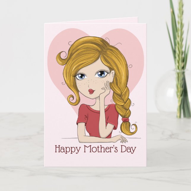 Happy Mother's Day Whimsical Art Card (Front)
