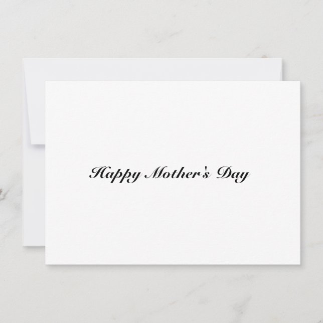Happy Mother's Day white black elegant script card (Front)