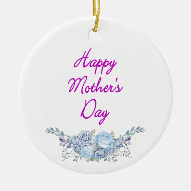 happy mother's day white ceramic tree decoration (Front)