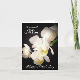 Happy Mother's Day White Orchid Card