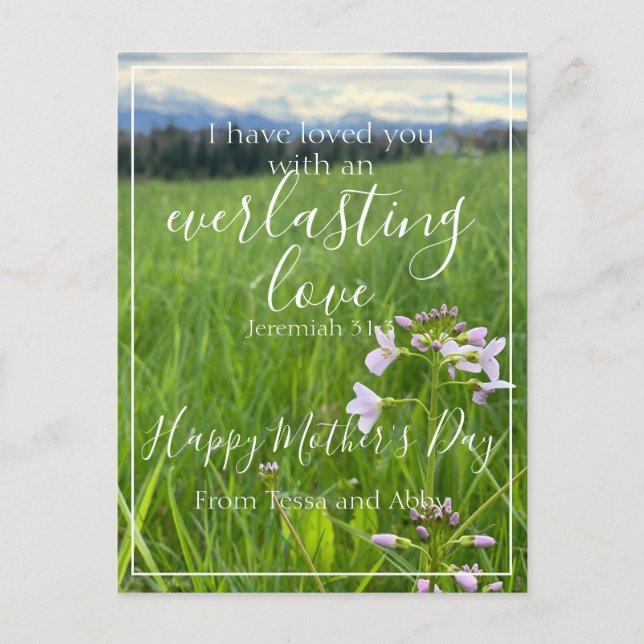 Happy Mother's Day Wild Flower Love Bible Verse Postcard (Front)