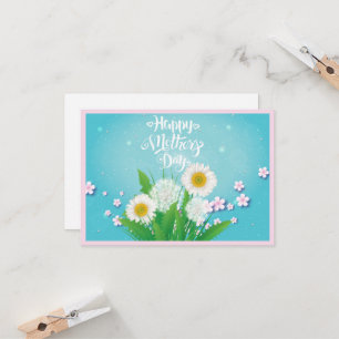 Happy Mother's Day Wildflower Bouquet on Turquoise Card
