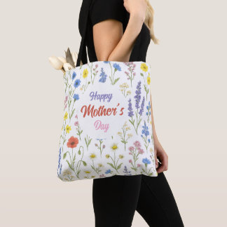 Happy Mother's Day Wildflower Tote Bag 
