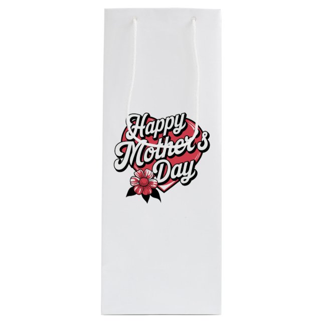 Happy Mothers Day Wine Gift Bag (Front)