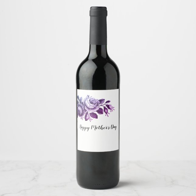 Happy Mother's Day Wine Label (Front)