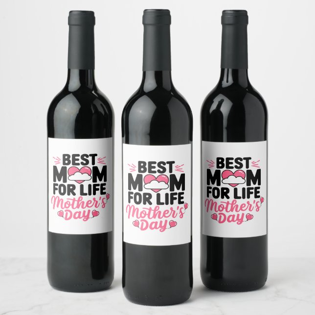 Happy Mothers Day Wine Label (Bottles)