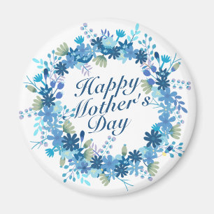 Happy Mother's Day Winter Floral Wreath Magnet