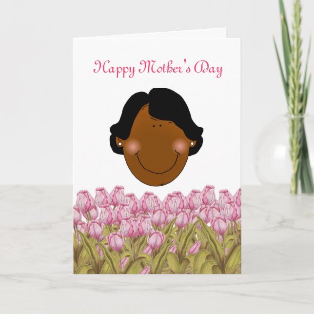 Happy Mother's Day with African American Mum Card (Front)