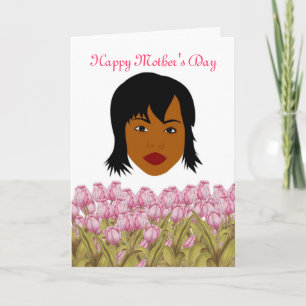 Happy Mother's Day with African American Mum Card