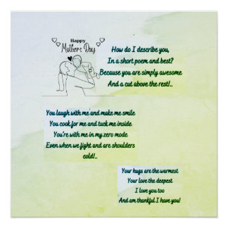 Happy Mother's Day with an original Poem Poster
