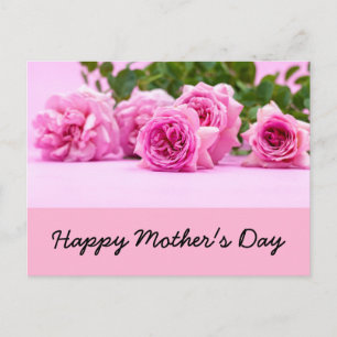 Happy Mother's Day with bunch of pink roses Postcard