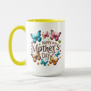 Happy Mother's Day with Butterflies Clipart Mug
