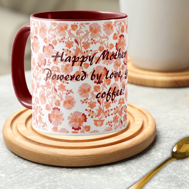 Happy Mother's Day with Floral Lehenga Pattern Mug (Creator Uploaded)