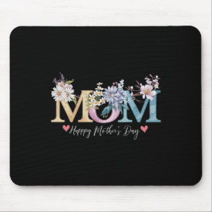 Happy Mother's Day With Floral Mum Mouse Mat