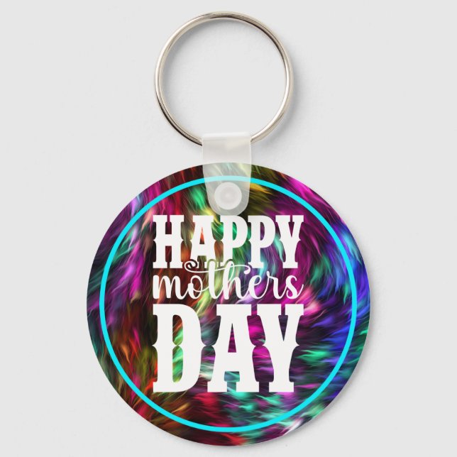 Happy Mother's Day with Fur Background-66660 Key Ring (Front)
