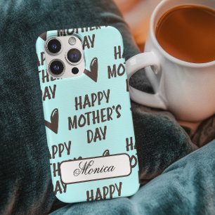 Happy Mother's Day with light blue background iPhone 11 Case
