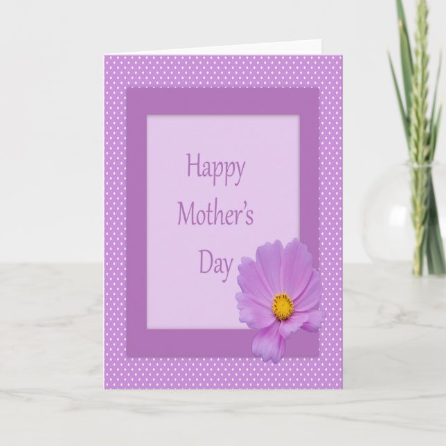 Happy Mother's Day with Light Purple Flower Card (Front)