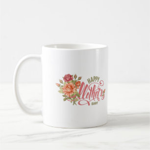 Happy Mothers Day With Love And Flowers Spring Coffee Mug