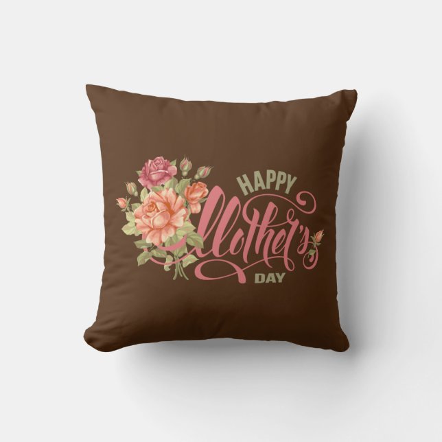  Happy Mothers Day With Love And Flowers Spring  Cushion (Front)