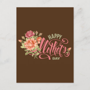  Happy Mothers Day With Love And Flowers Spring  Postcard