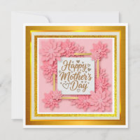 Happy Mother's Day with Pink Origami Flowers