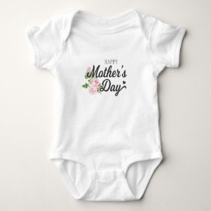 Happy Mother's Day with Pink Roses   Bodysuit