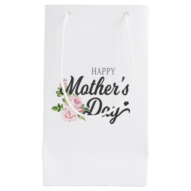 Happy Mother's Day with Pink Roses | Gift Bag (Front)