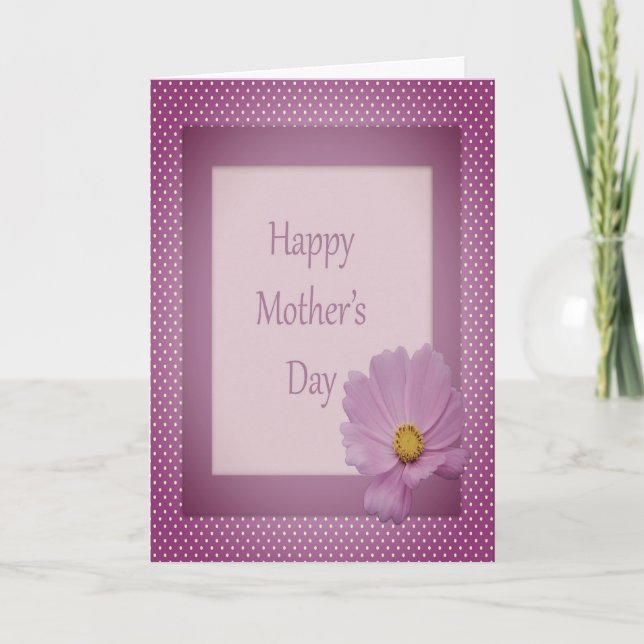 Happy Mother's Day with Purple Flower Holiday Card (Front)
